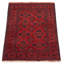 Tapis rouge foncé en laine noué à la main de conception unique 3 pi 4 po x 4 pi 8 po One Age