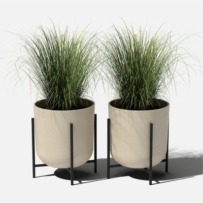 Mason Series Round Pot Planter with Drainage Holes