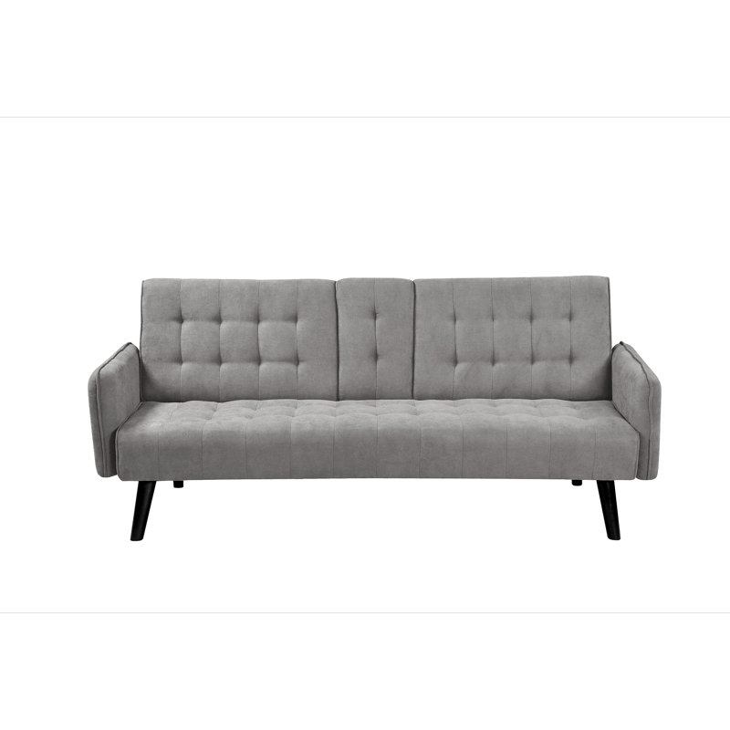 Canapé-lit - Dossier pliant convertible en lit double avec porte-gobelet et table rabattable - Canapé en lin compact pour petits espaces - Assemblage facile
