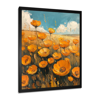 Orange bleu, bouton d'or Meadow Bliss - Buttercups, art mural