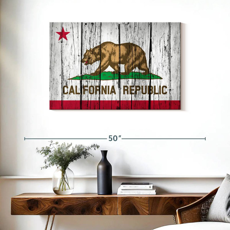 Borges California Republic, 24" H x 36" W
