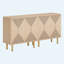 Buffet 59,06 "en bois naturel et jaune, armoire de rangement moderne-1709729558