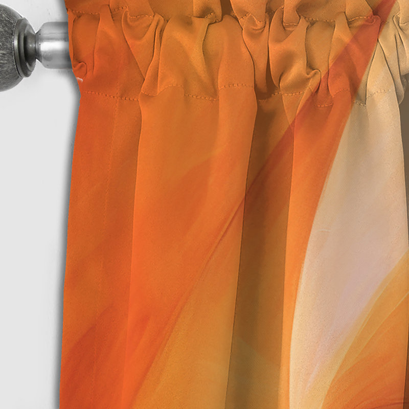 Tangerine Twist Spiral - Rideau à spirales abstraites - Rideau abstrait occultant - 1 panneau, L 52 po x L 63 po