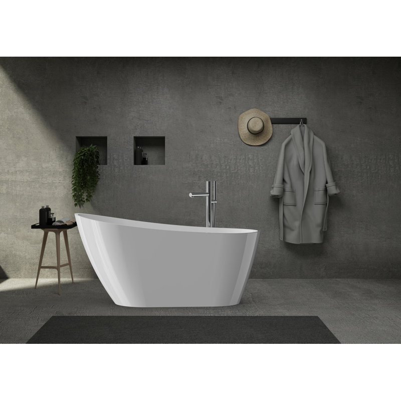 Baignoire de trempage autoportante en acrylique 67 po. X 32 po. Allure