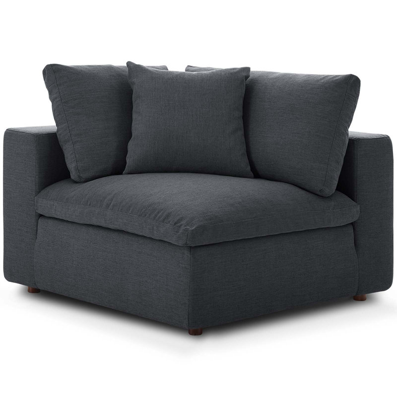 Canapé modulaire symétrique avec repose-pieds, Azur