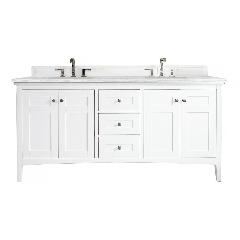 Palisades 72''  W Double Vanity, Bright White, Ethereal Noctis