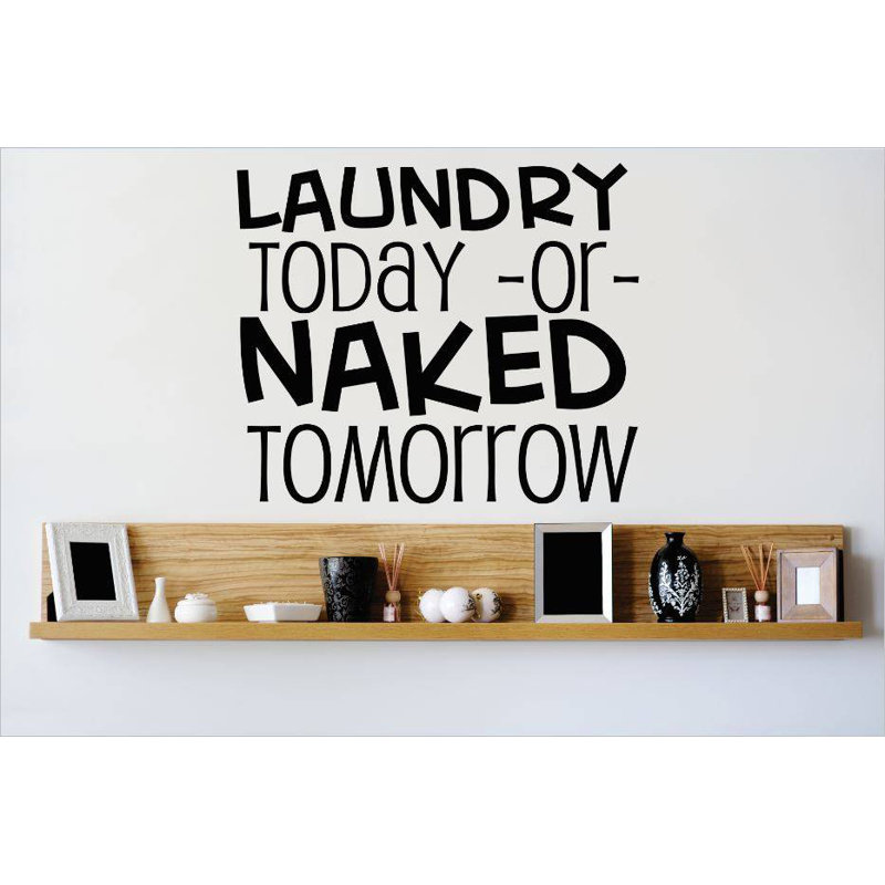 Décalcomanie murale à linge today ou nue, H 16 po x l 20 po x P 0,16 po, Noir