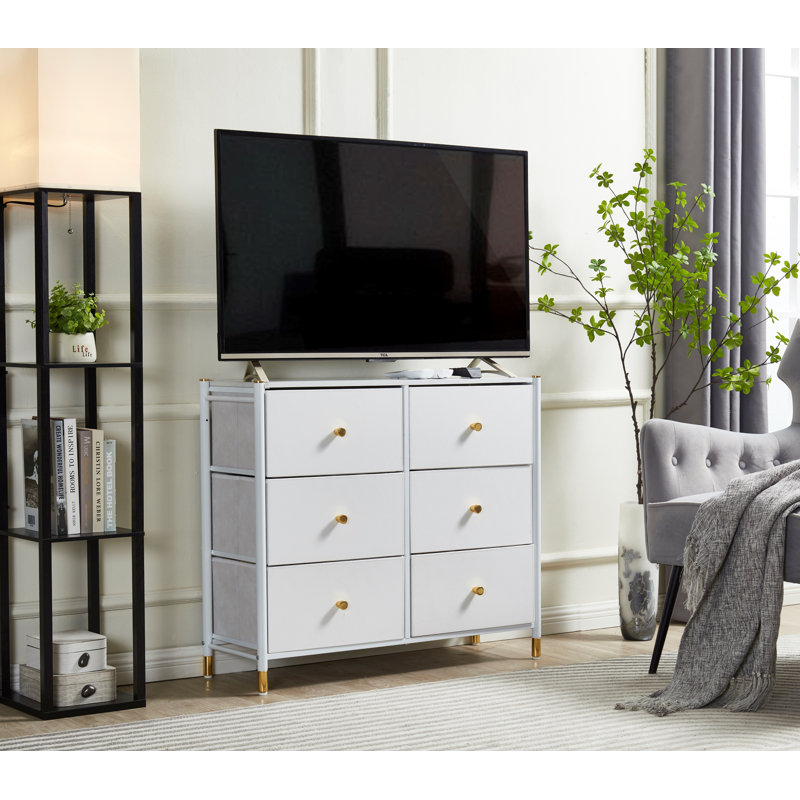 Commode 6 tiroirs 23102, Blanc