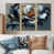 Toile avec cadre flottant or