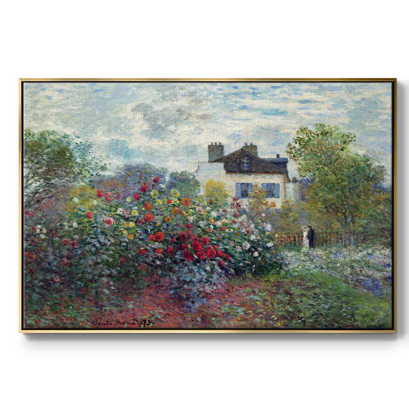 Le jardin de l'artiste à Argenteuil, reproduction d'art sur toile, H 25 po x l 37 po x P 2 po, Noir