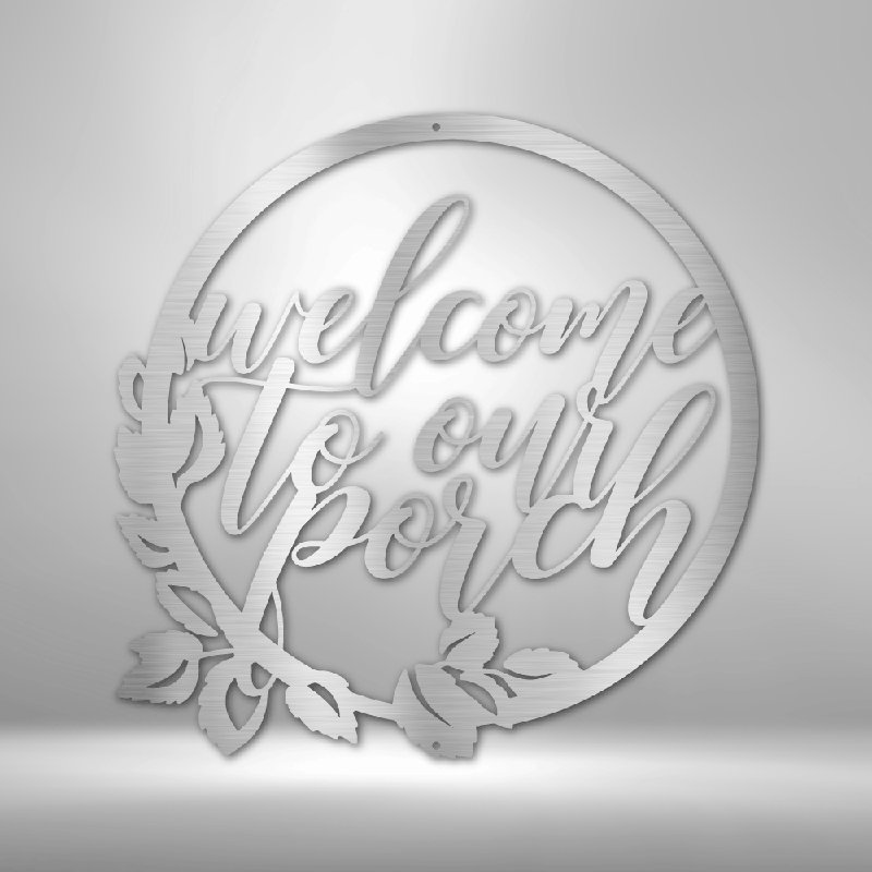Décoration murale Erlfried Welcome to Our Porch, H 11,25 po x l 11,5 po x P 0,5 po