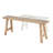 Brunhild Wood Slim Distressed Brown Bench with Smaller White Bench Set