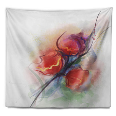 Tapisserie en aquarelle de polyester doux sur les éclaboussures avec accessoires suspendus inclus