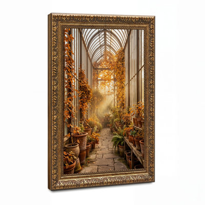 Art solaire sur toile avec pots en terre cuite et vignes grimpantes