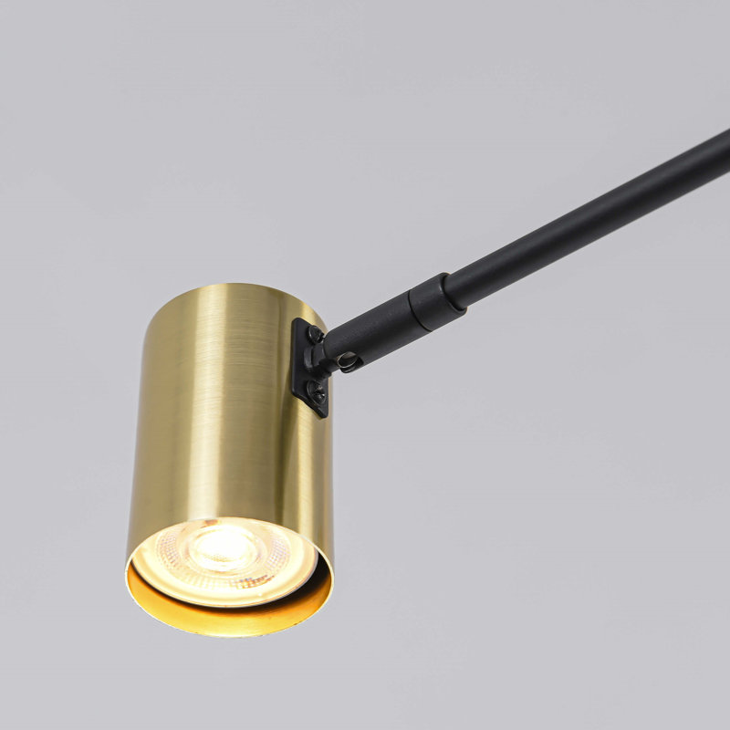 Teague 6 - Light Linear Chandelier, Black/Gold