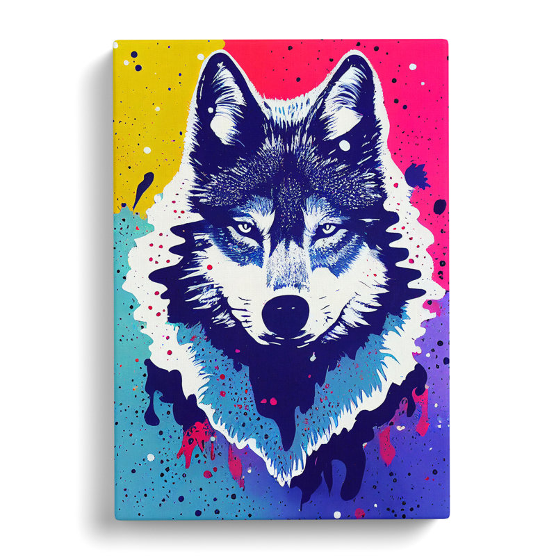 Wolf Dripping Paint No.4 Abstract - Print, No Matte, 60cm H x 40cm W, Wrapped Canvas