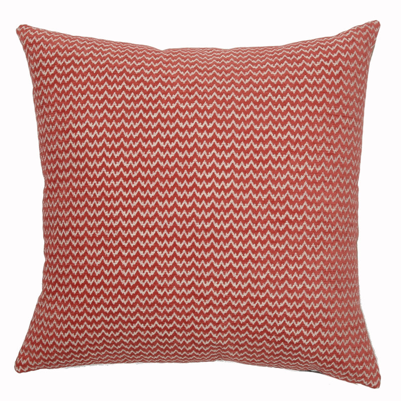 Bergen Chevron Square Pillow Cover & Insert, 22" x 22", Coral