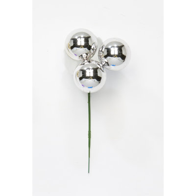 40mm Christmas Plastic Ball Pick X 3