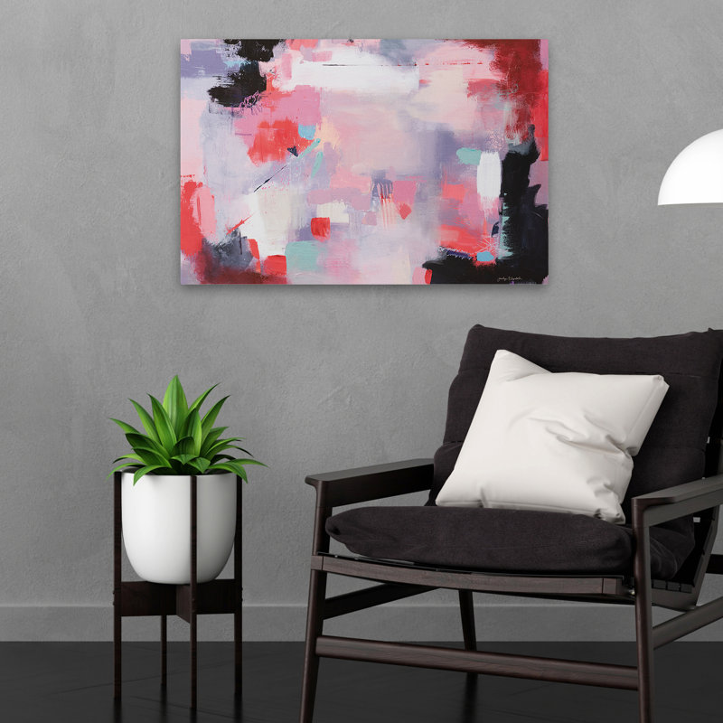 Abstrait Painterly - Dont Say Love, H 16 po x l 24 po