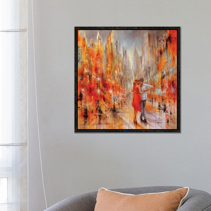 Salsa by Annette Schmucker - Painting on Canvas, Black Framed, 66.04cm H x 66.04cm W x 3.81cm D