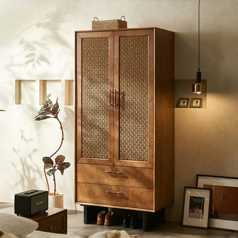 Simple and Retro Wicker Wardrobe