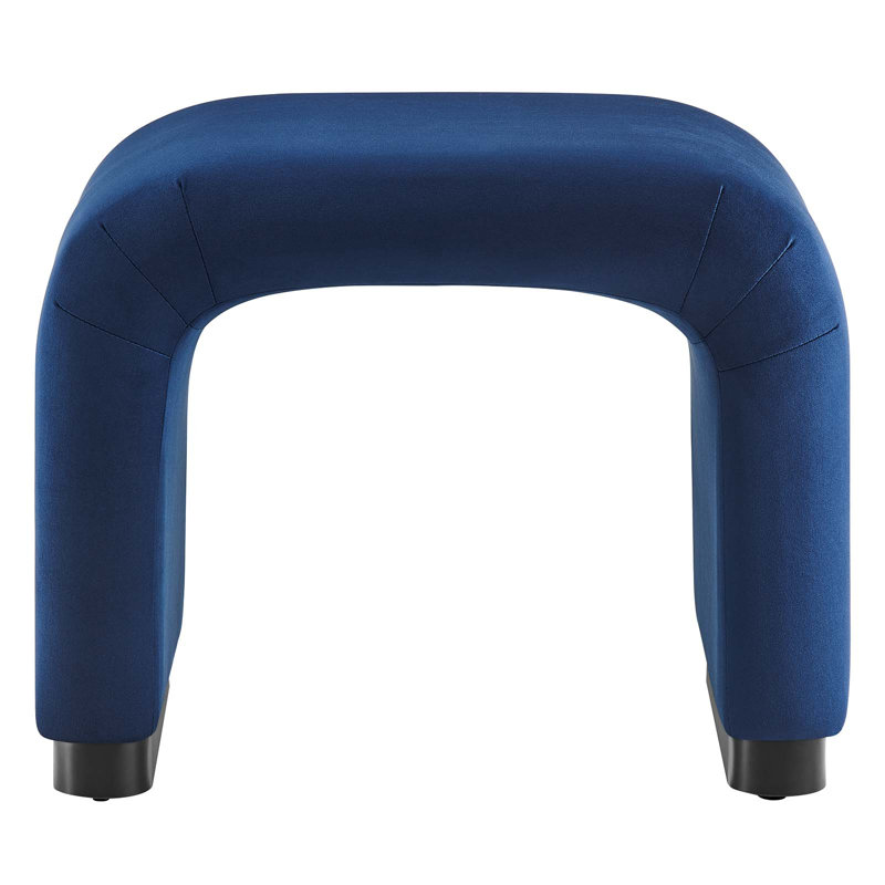 Modway Koda Solid Wood Accent Stool, Midnight Blue/Black
