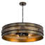 Lustre à tambour en métal bronze vieilli, 14 cm de hauteur, 5 lumières 60 W