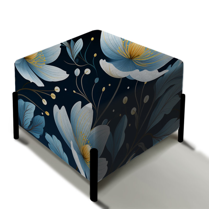 Munda - Repose-pieds carré floral
