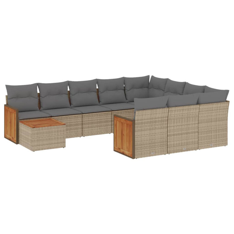  Ensemble de canapé de jardin beige, gris clair
