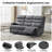  Genuine Leather Compact Swivel Recliner Chair, Rocker Lounge Recliner Chair For Small Space With Comfortable Reclining-Gray-1025538409