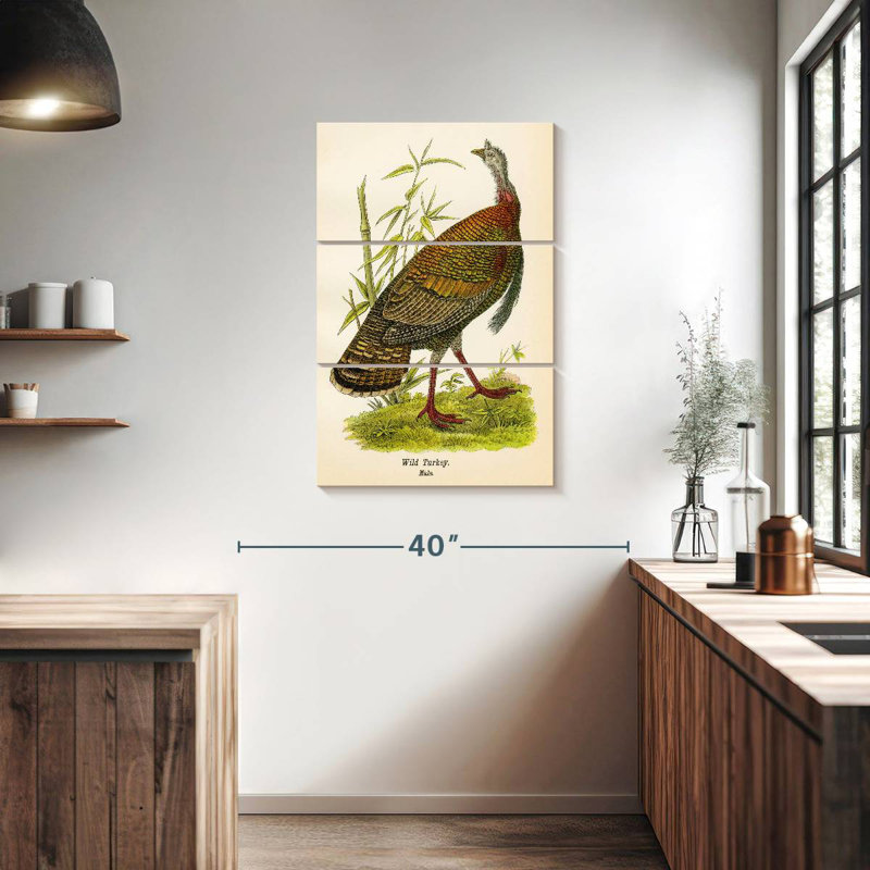 Brampt Wild Turkey Lithograph, 38" H x 24" W