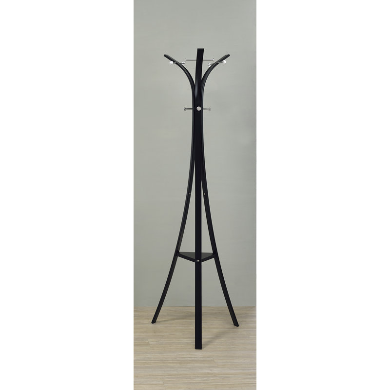 Iron Freestanding 9 - Hook Coat Rack, Black