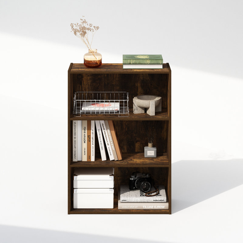 Simple Standard Bookcase, Amber Pine, (3 Shelves) 81.28cmH x 60.2cmW x 25.4cmD