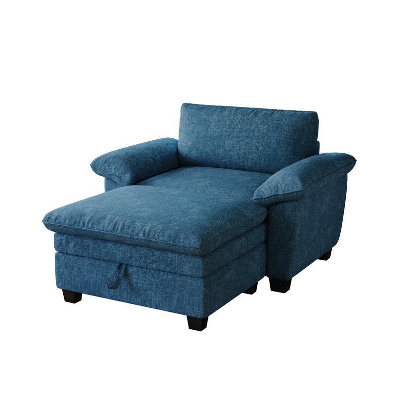 Canapé rembourré de 51 po de largeur, Chenille bleu