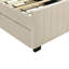 Lit plateforme tapissier simple en velours avec lit gigogne simple, beige-112511388-106492948