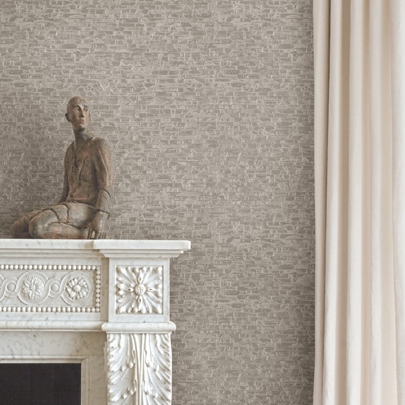 Rouleau de papier peint vieilli l 33 po x l 20,5 po Cavallaro, Gris