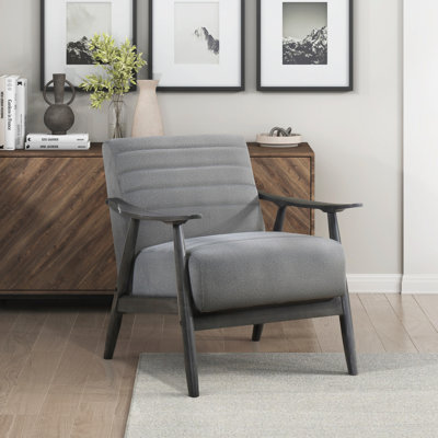 Casual Transitional Accent Chair 1Pc Fabric Upholstery Frame Solid Wood Living Room Furniture