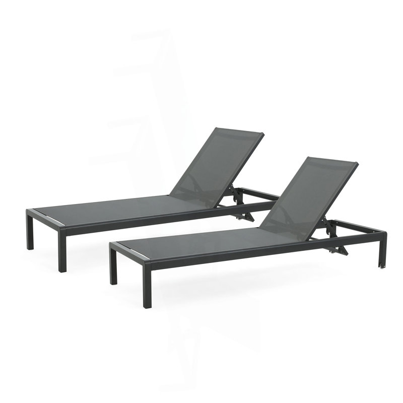 CAPE CORAL KD CHAISE LONGE NOIR (MP2) (ENSEMBLE DE 2)