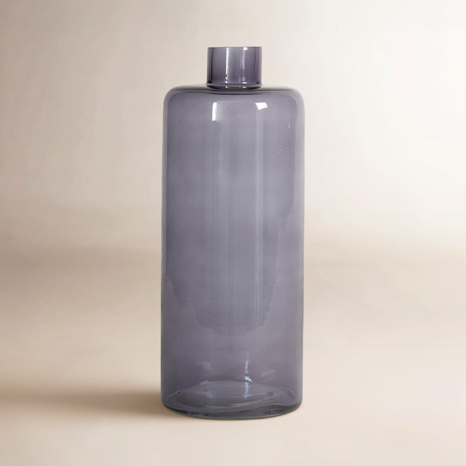 Serena 10'' Handmade Glass Table Vase, Gray, 10"H x 4"W x 4"D