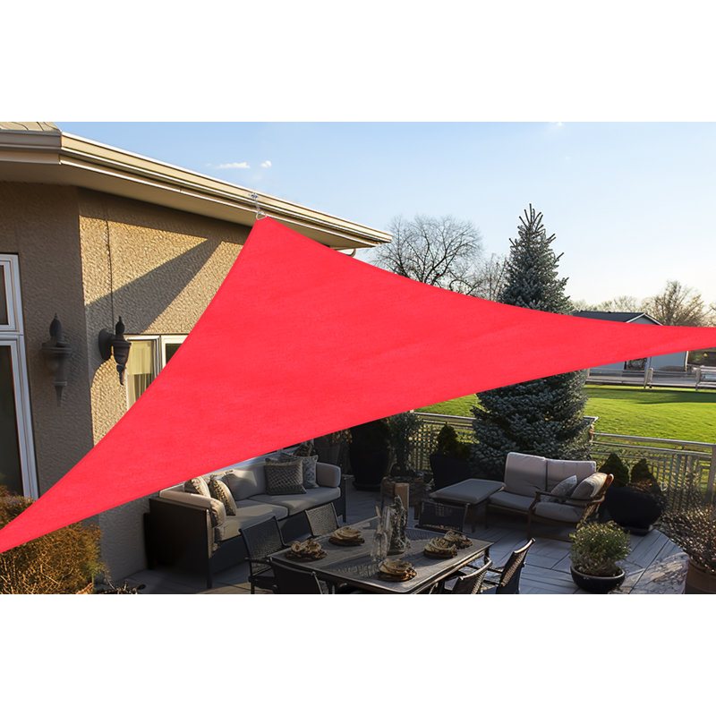 11'8" x 15'7" Triangle Shade Sail, Scarlet