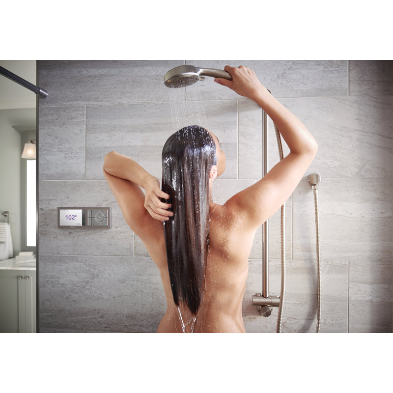 Smart Shower 2-Outlet Digital Shower Controller for Thermostatic Shower Valve, Terra Beige