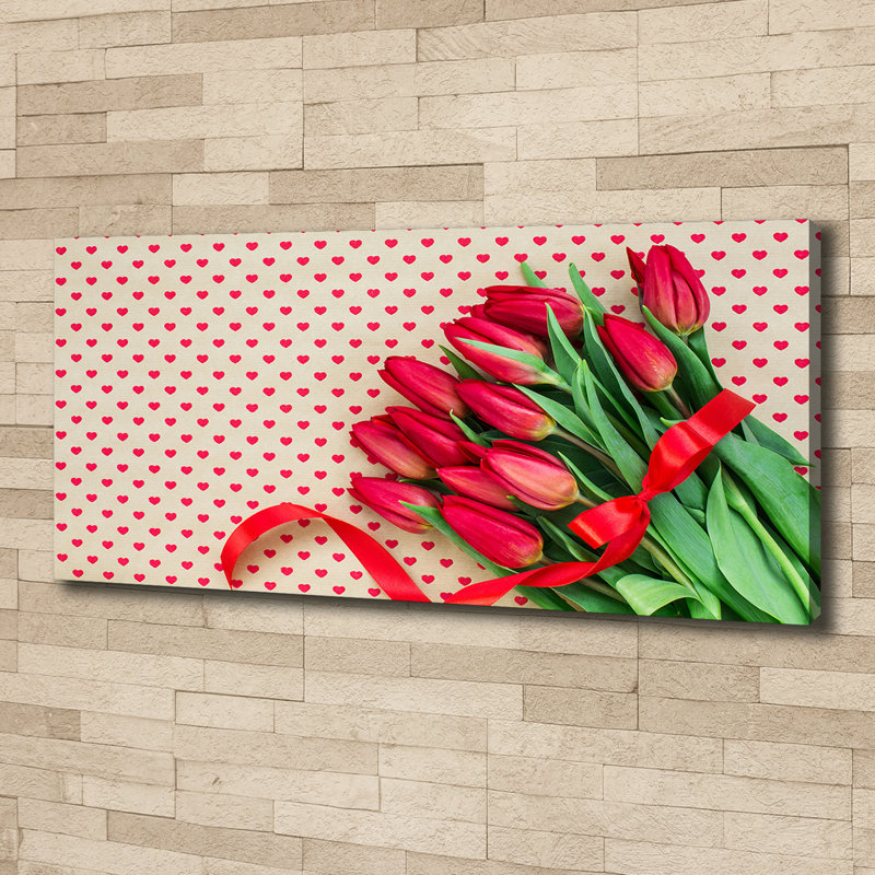 Tulips Hearts - No Frame Print on Canvas