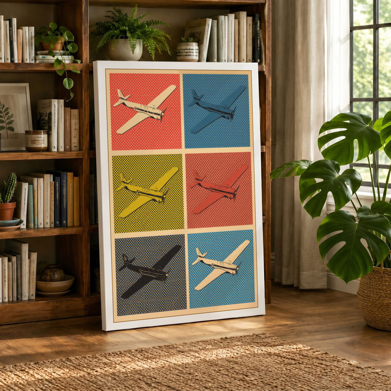Glider Squadron Mid-Century - Wrapped Canvas, 30x20 - 76.2 x 50.8 cm, Sage Border