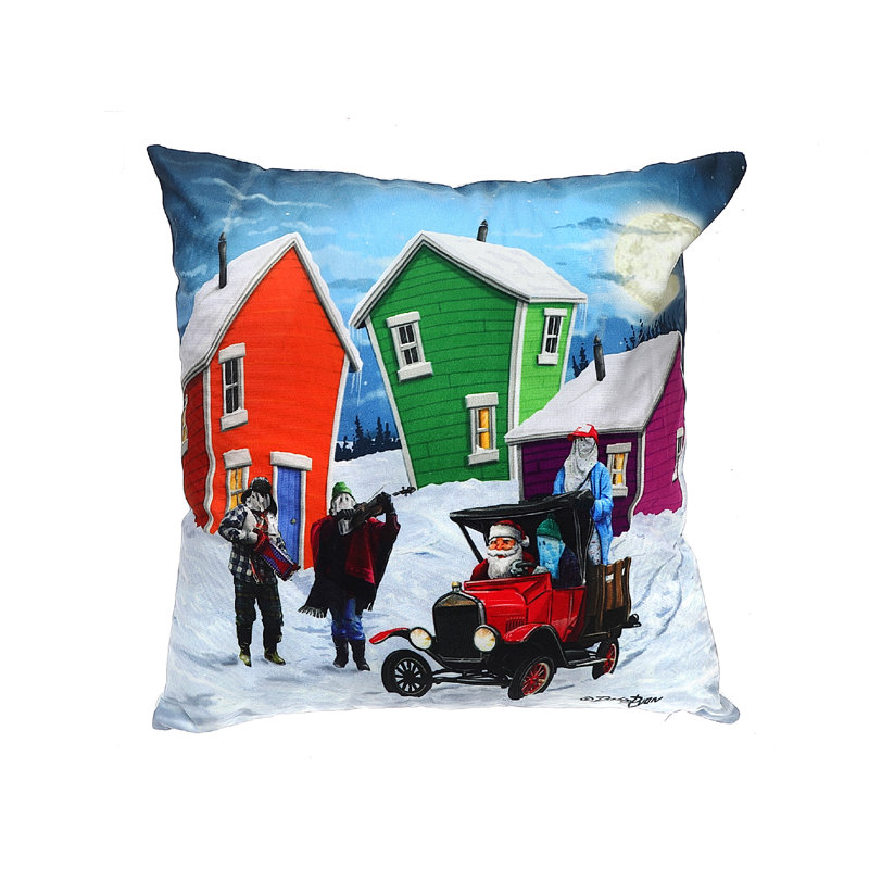 Coussin en velours (Aides du Père Noël) (18 x 18) - Ensemble de 2