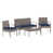 Gray Frame/Navy Cushions