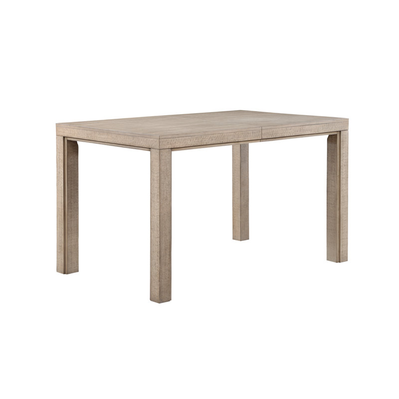 Delver Extendable Solid Wood Dining Table, Gray, 36"H x 60"L x 38"W