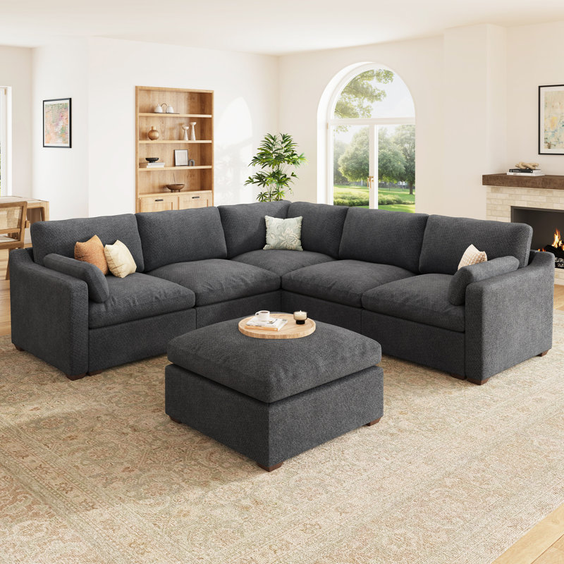 Canapé modulaire réversible Abramson, Gris chenille