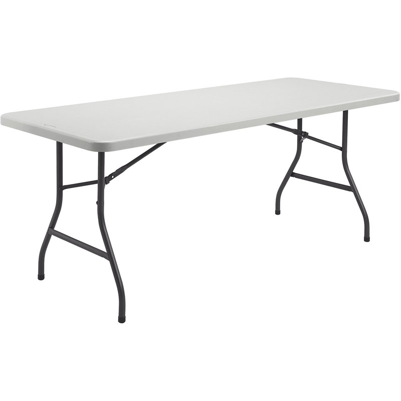 Lorell 96" Light Gray Polyethylene Rectangular Banquet Table