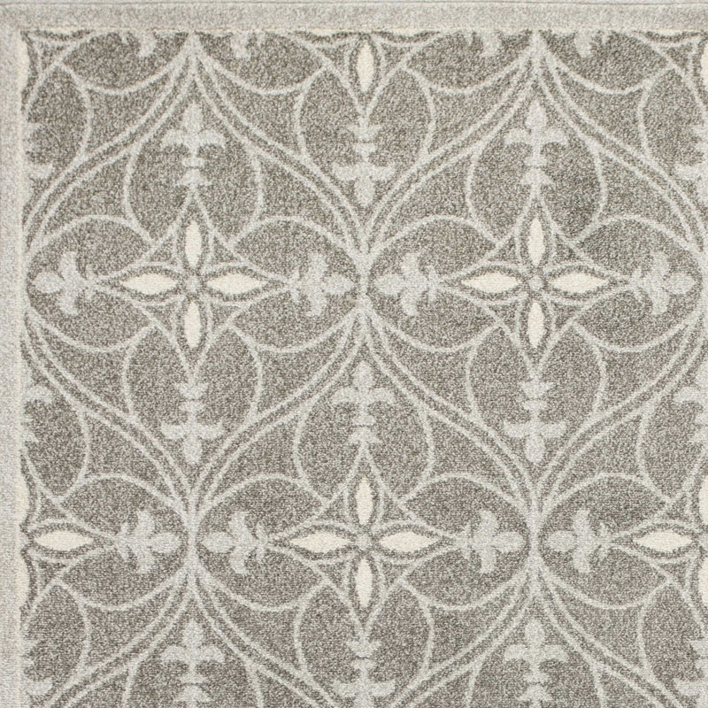 Glennys Gray Moroccan Indoor Outdoor Area Rug, Rectangle 1'11" x 3'9"