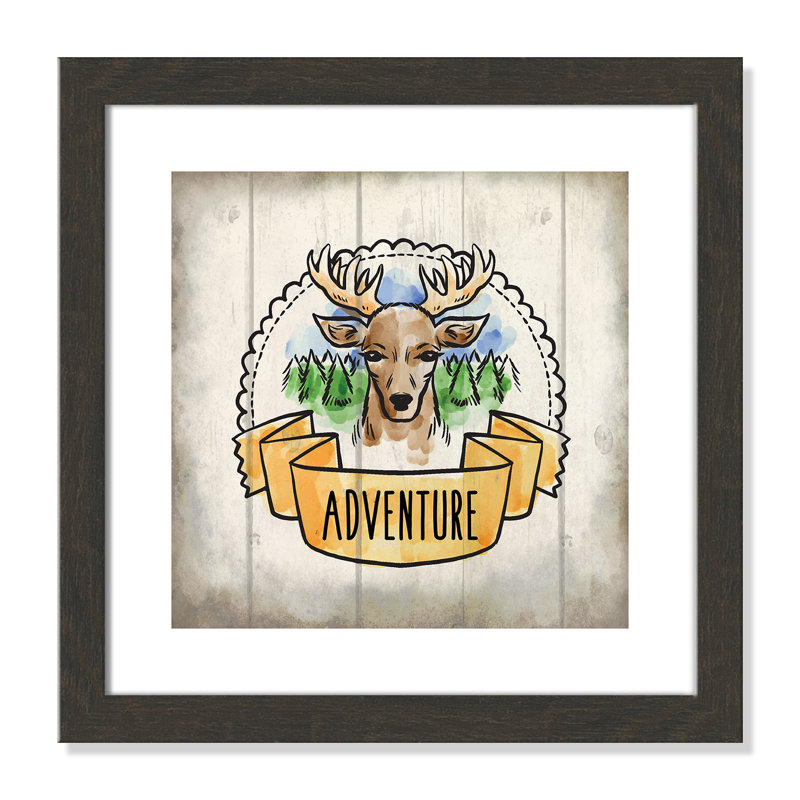 Adventure is out There 1, art encadré, H 16 po x l 16 po x P 0,6 po, Cadre plat à grain de bois noir